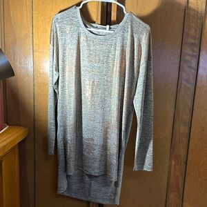 Soft Surroundings Lightweight Long Sleeve Tunic Top in gold metallic